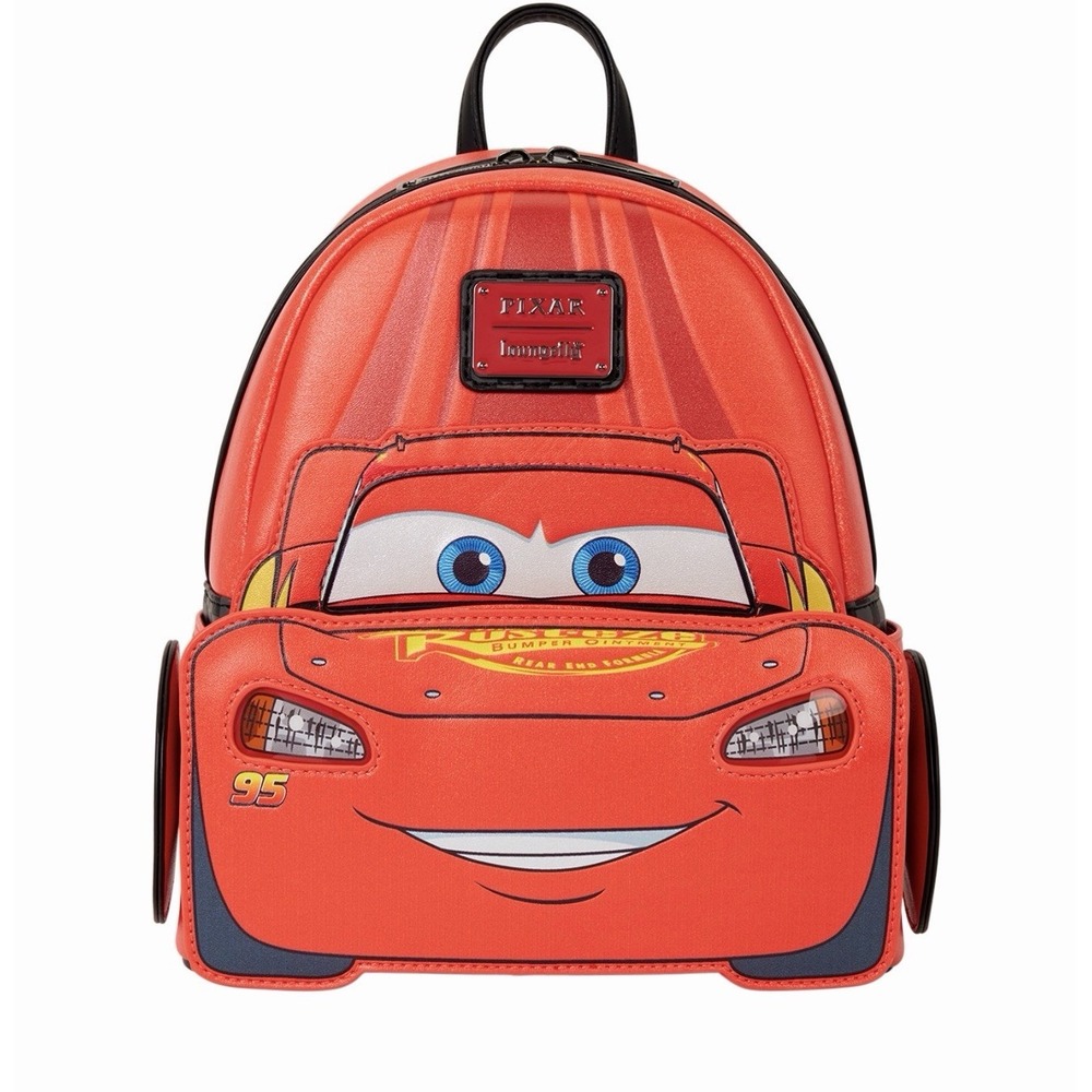 NWT Loungefly Disney Cars Lightning McQueen Light Up 20th Shimmer Backpack